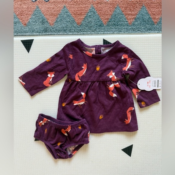 Wonder Nation|Baby girl Purple Fox Print Kids Dress Set with bloomers,NWT••• - Picture 1 of 5